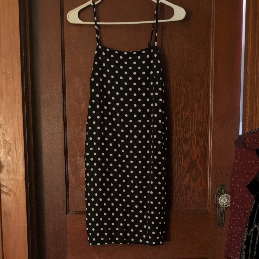 Elegant Black Polka Dot Mini Dress